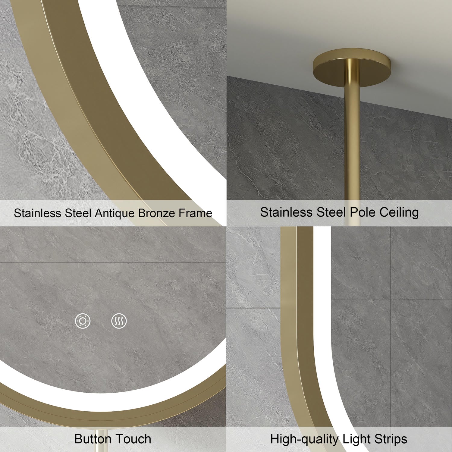 Oval Hanging LED Bathroom Mirror