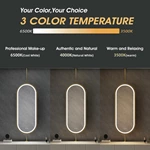 Miroir de salle de bain ovale suspendu à LED