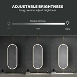 Miroir de salle de bain ovale suspendu à LED