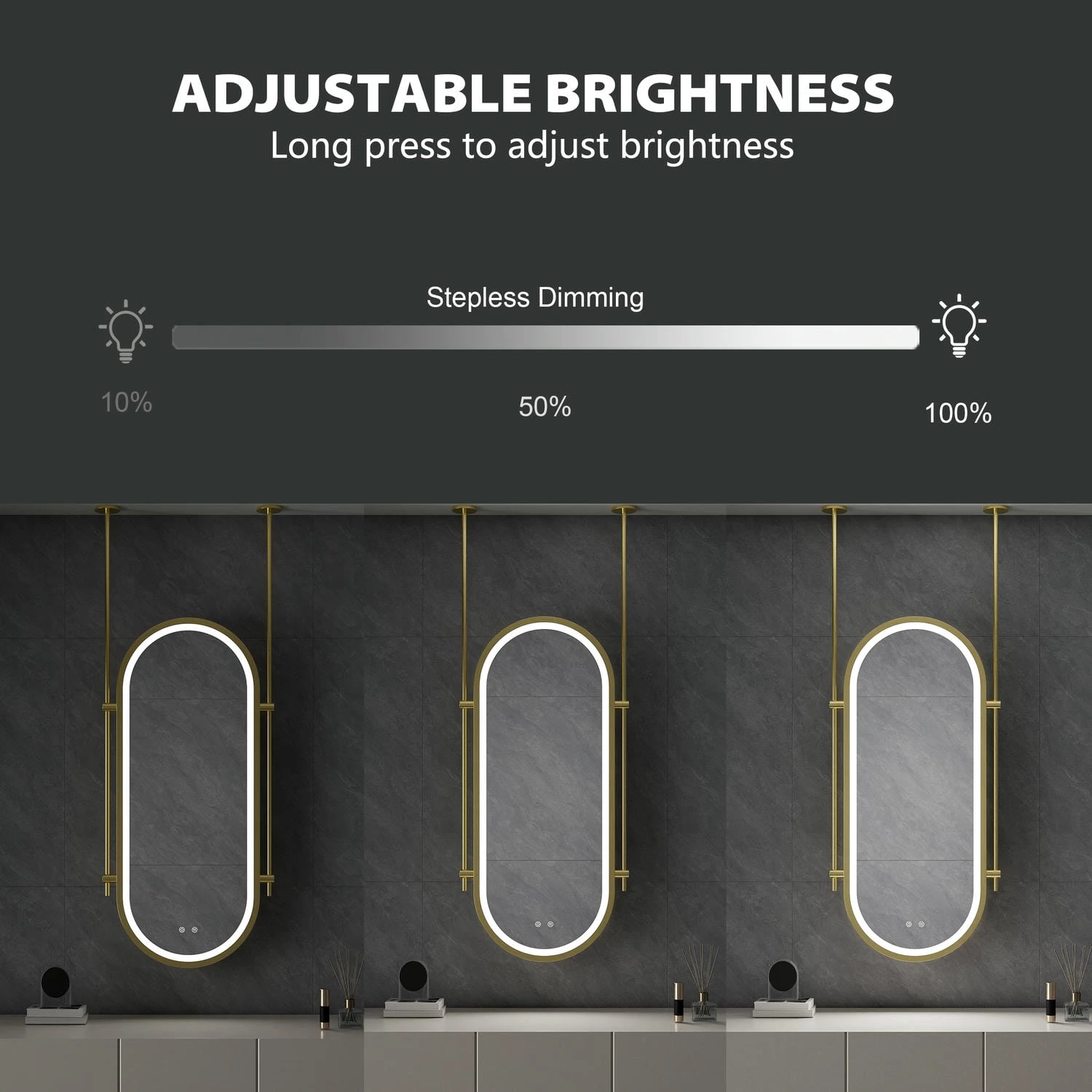 Ovale spiegel in de badkamer