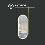 Miroir de salle de bain ovale suspendu à LED