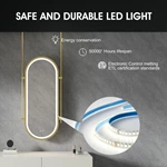Miroir de salle de bain ovale suspendu à LED