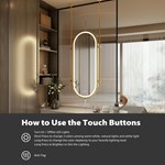 Oval Hanging LED Bathroom Mirror