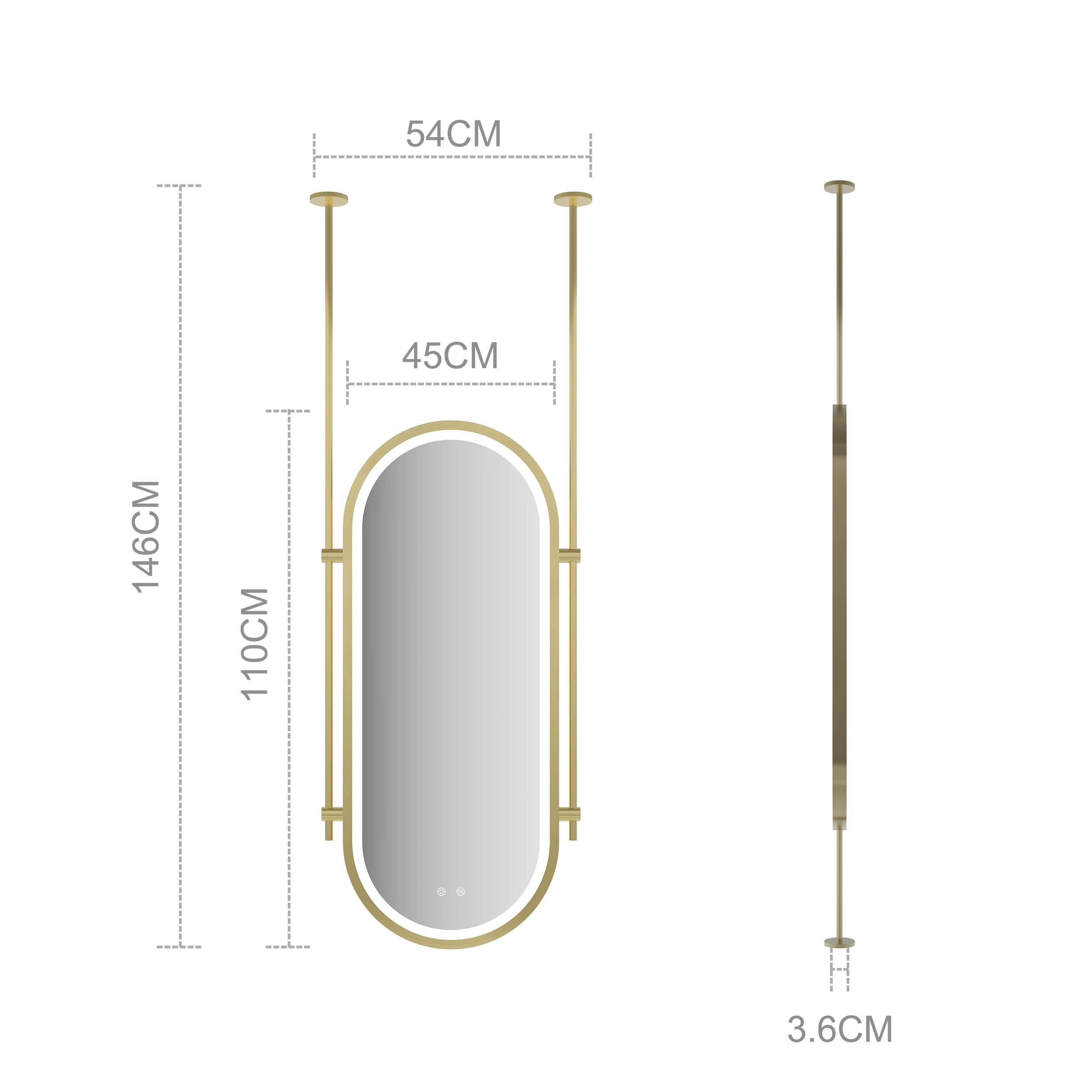 Ovale badkamerspiegel