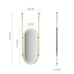 Miroir de salle de bain ovale suspendu à LED