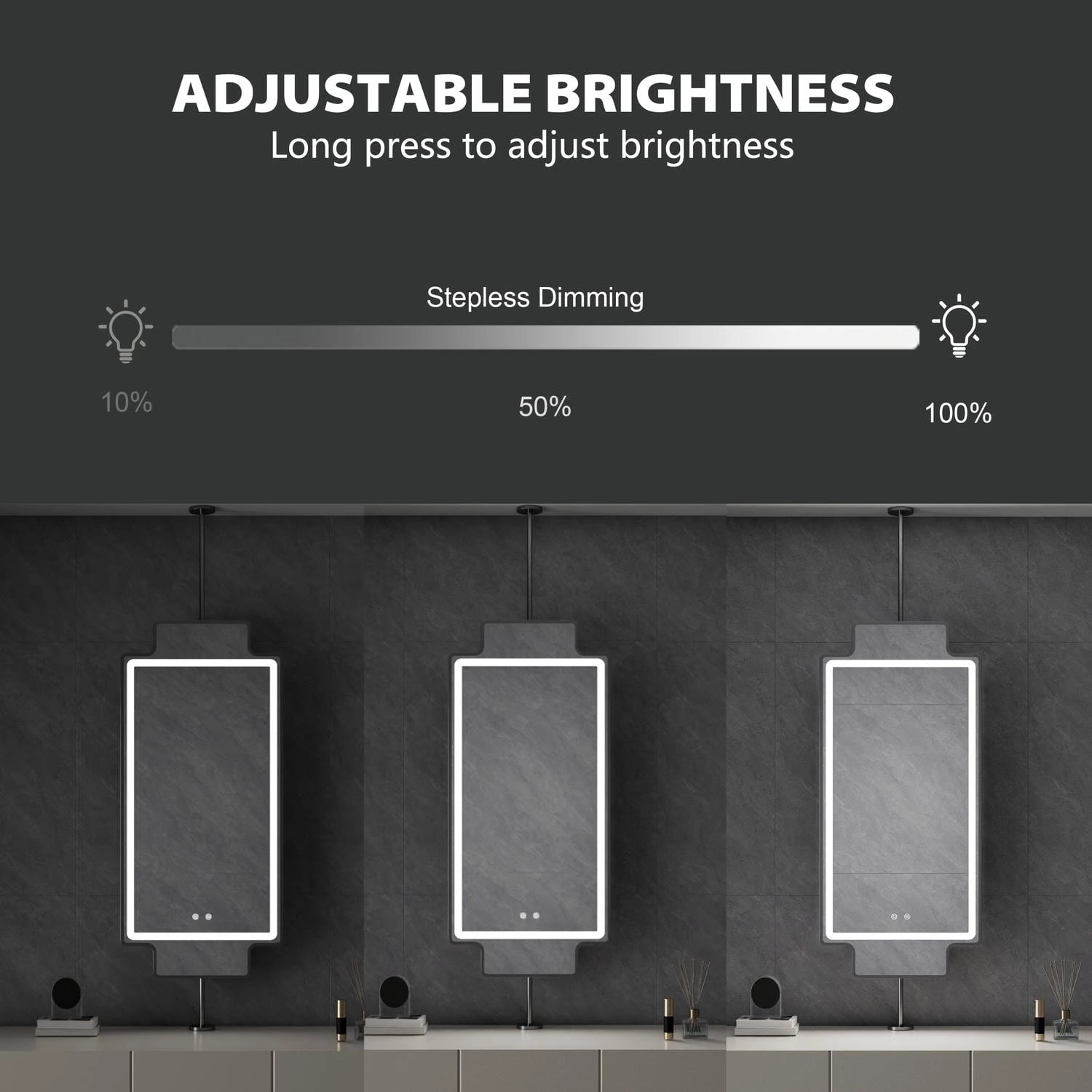 Hangende badkamerspiegel