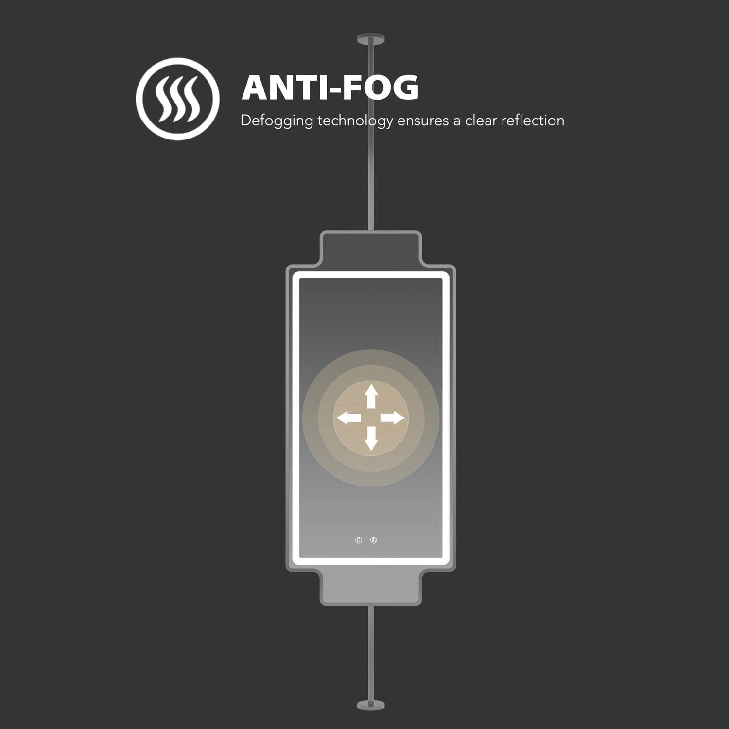 Hangende badkamerspiegel