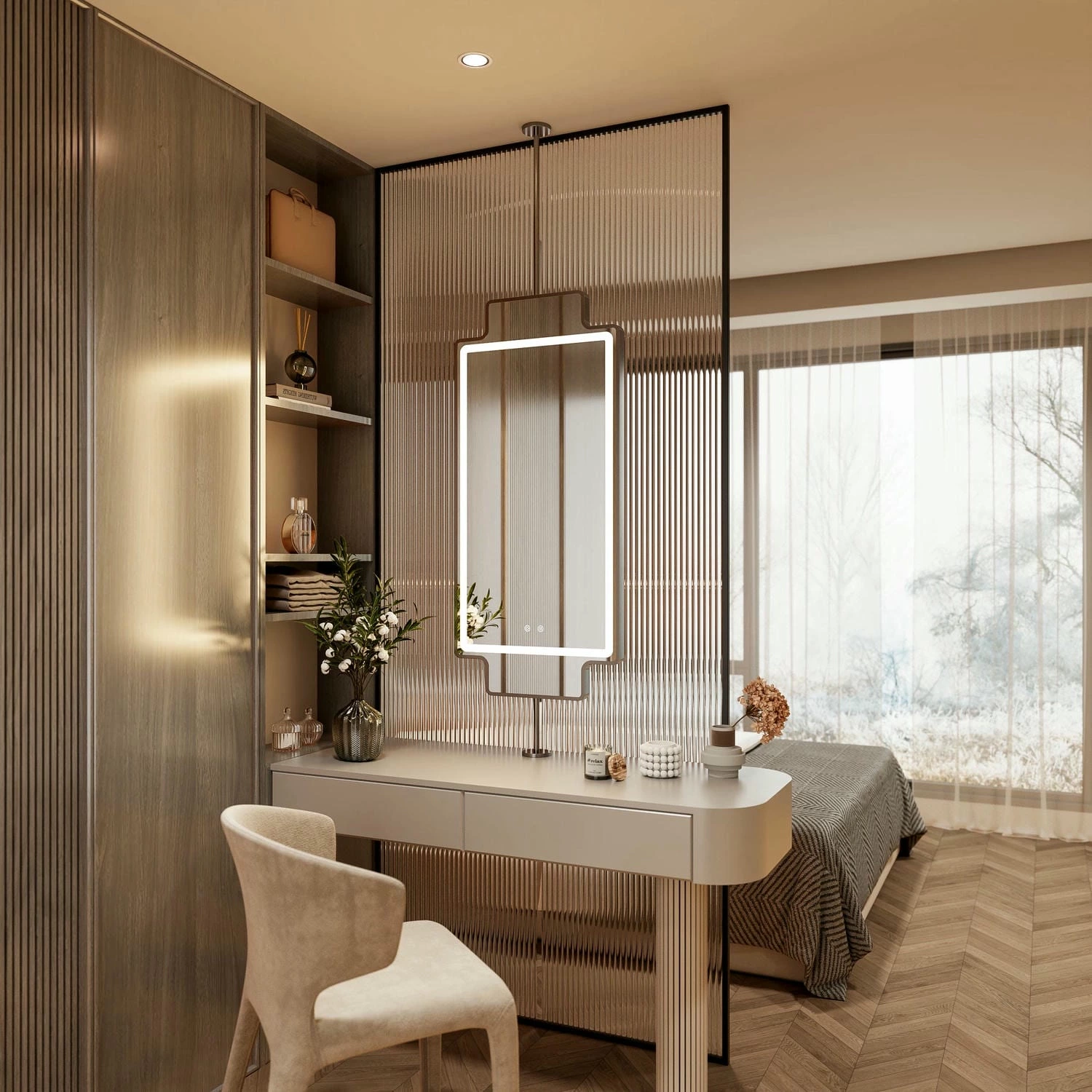 Miroir de salle de bain suspendu