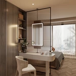 Miroir de salle de bain suspendu à LED
