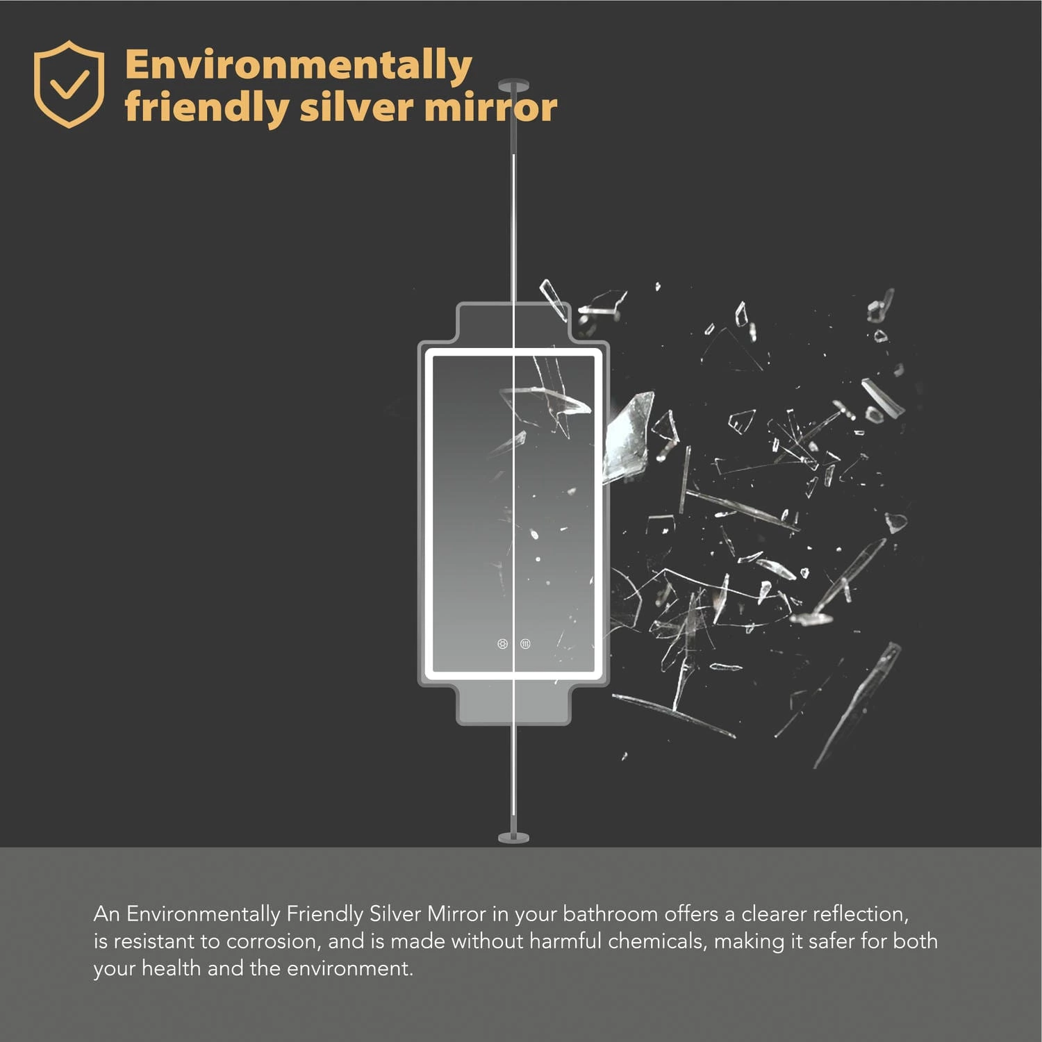 Miroir de salle de bain suspendu
