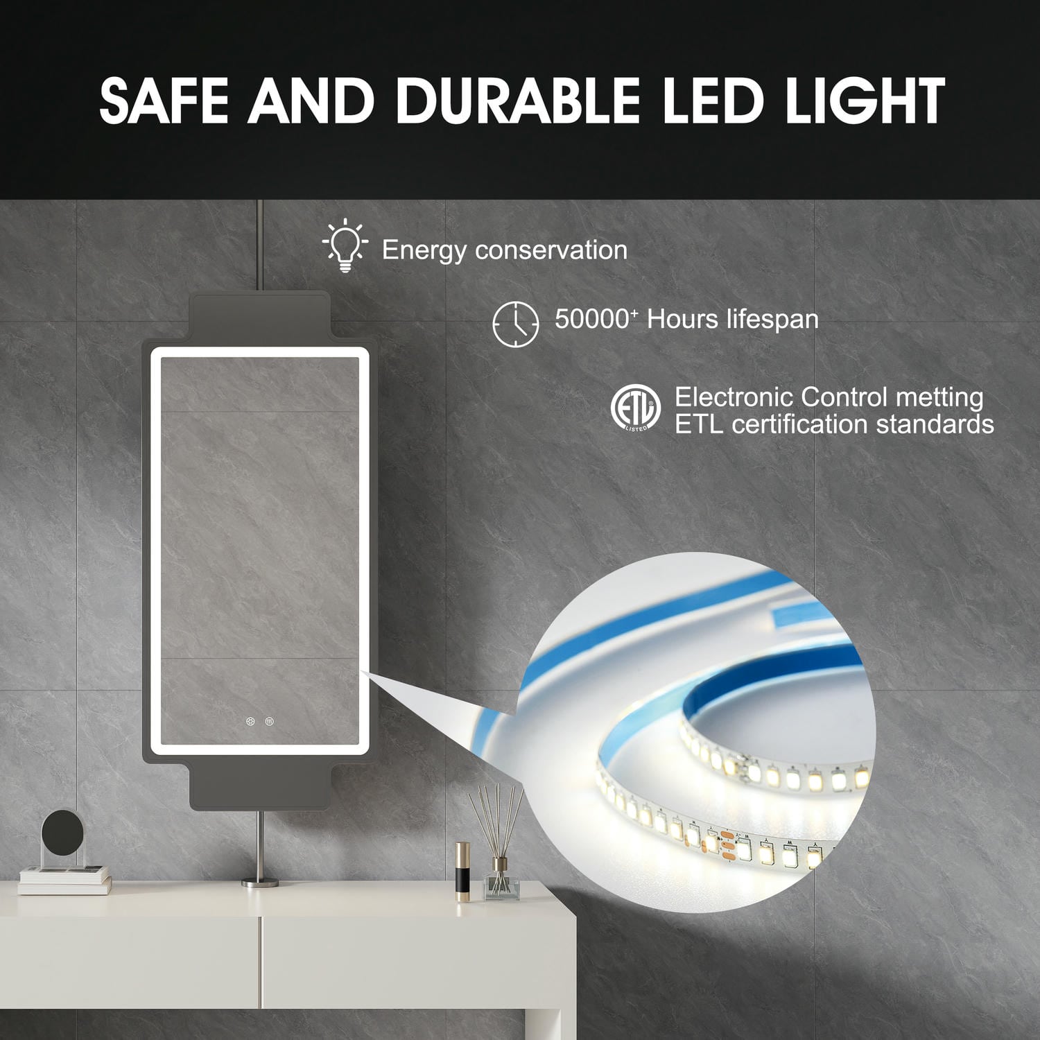 Hanging LED Bathroom Mirror