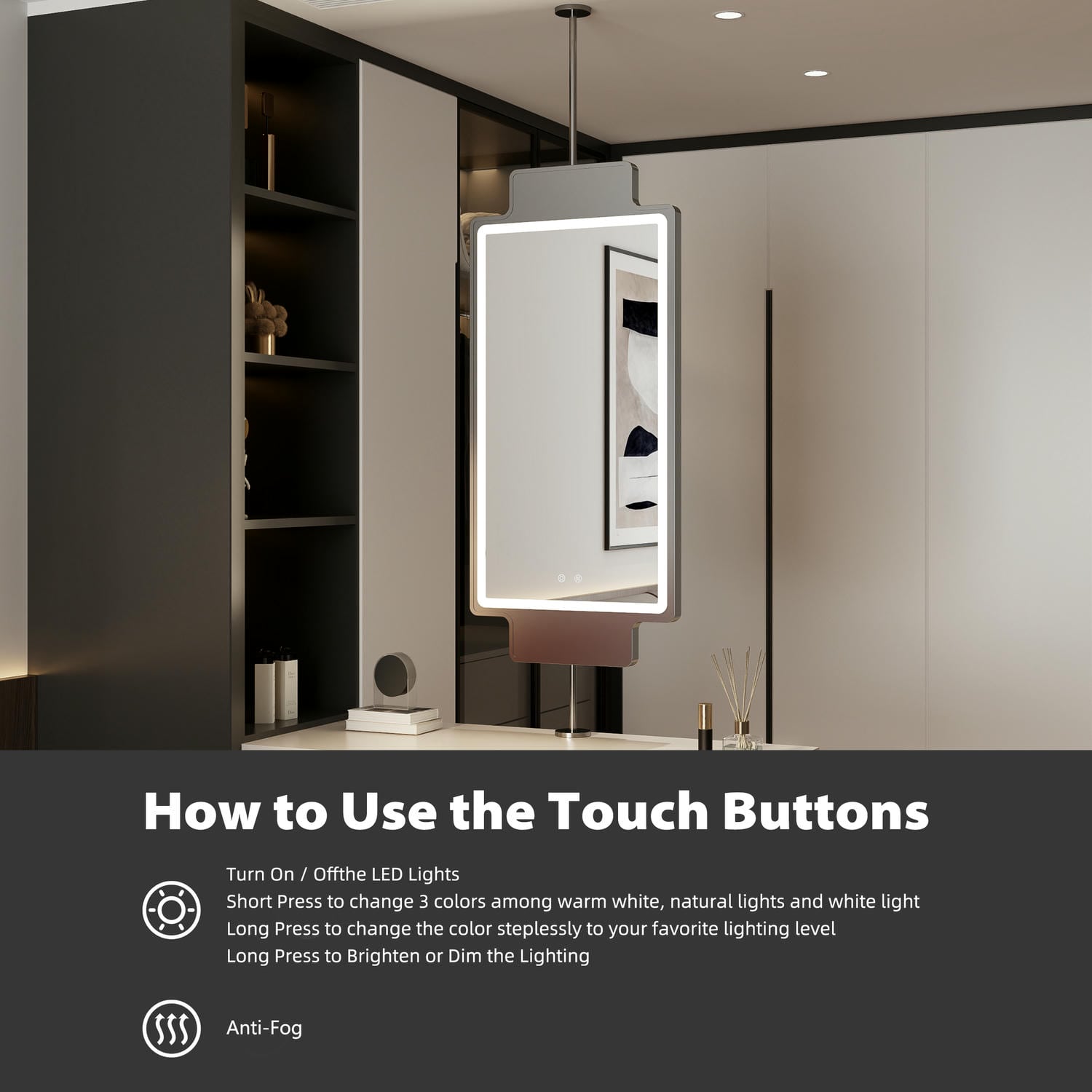 Hanging LED Bathroom Mirror