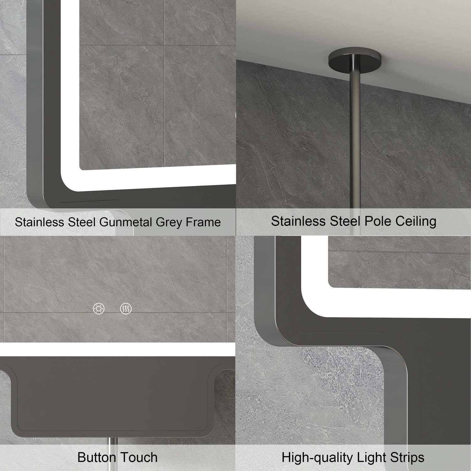 Hangende LED-badkamerspiegel