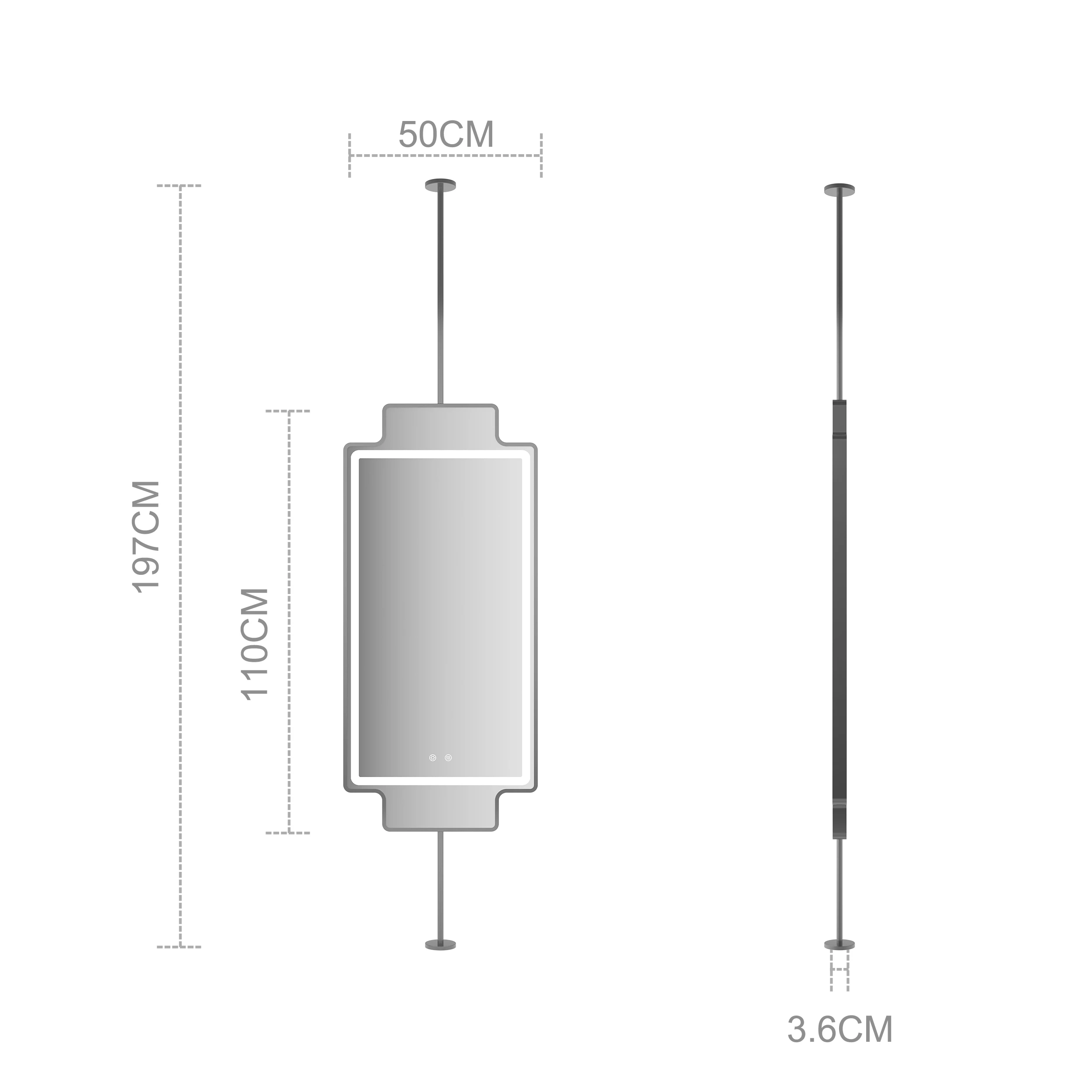 Miroir de salle de bain suspendu