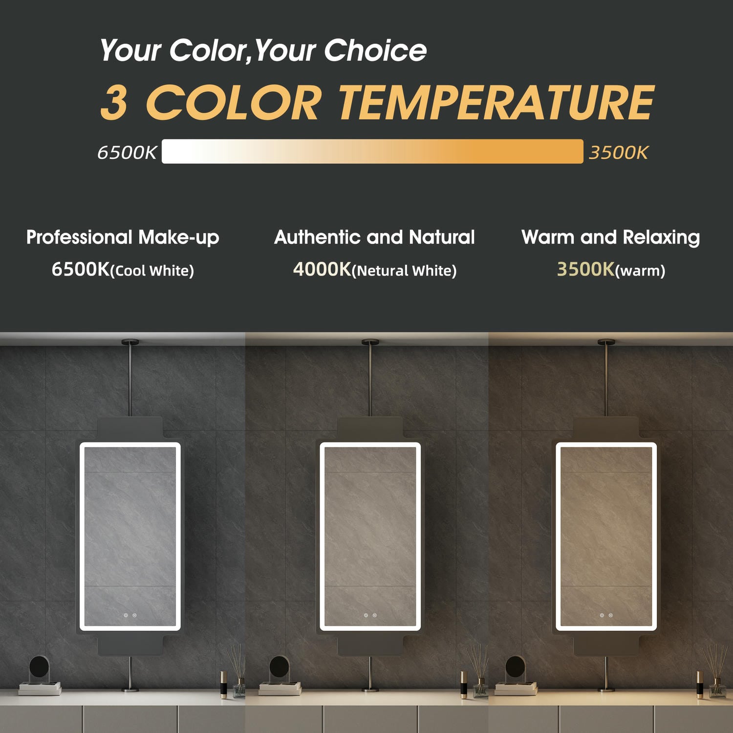 Hanging LED Bathroom Mirror