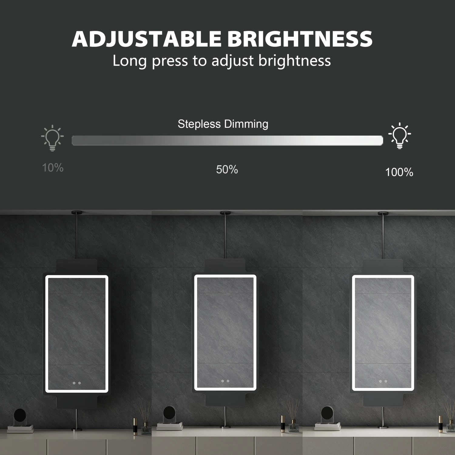 Hangende LED-badkamerspiegel