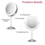 Miroir de courtoisie en métal avec LED