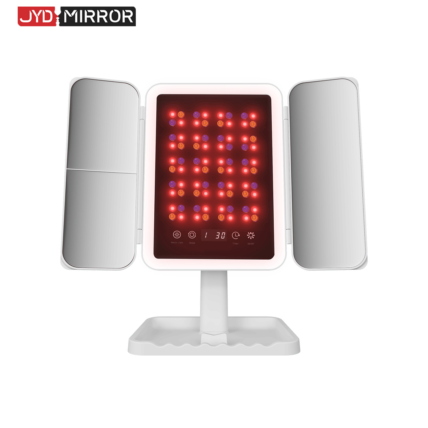 LED Phototherapy Trifold Mirror
