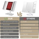 LED Phototherapy Trifold Mirror