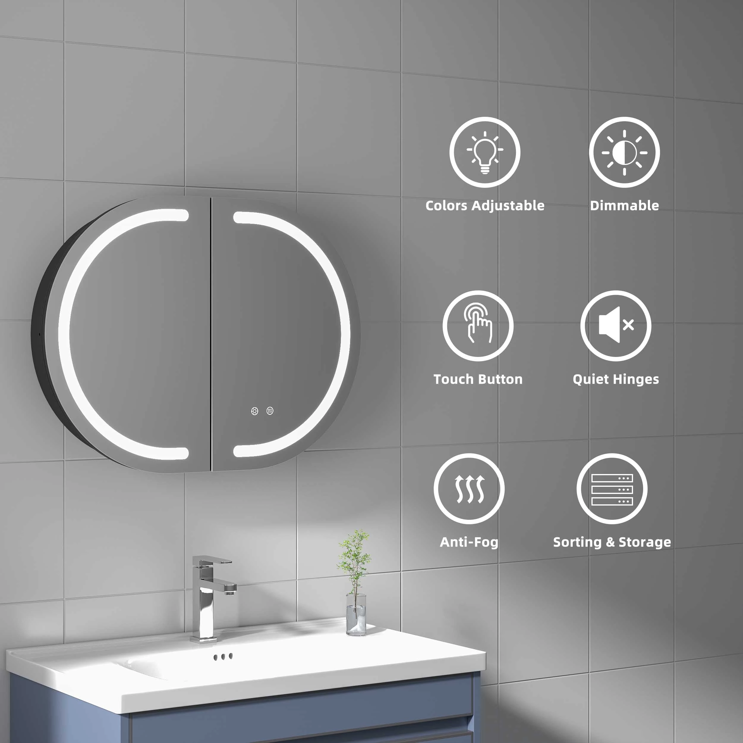 LED Bathroom Mirror Cabinet