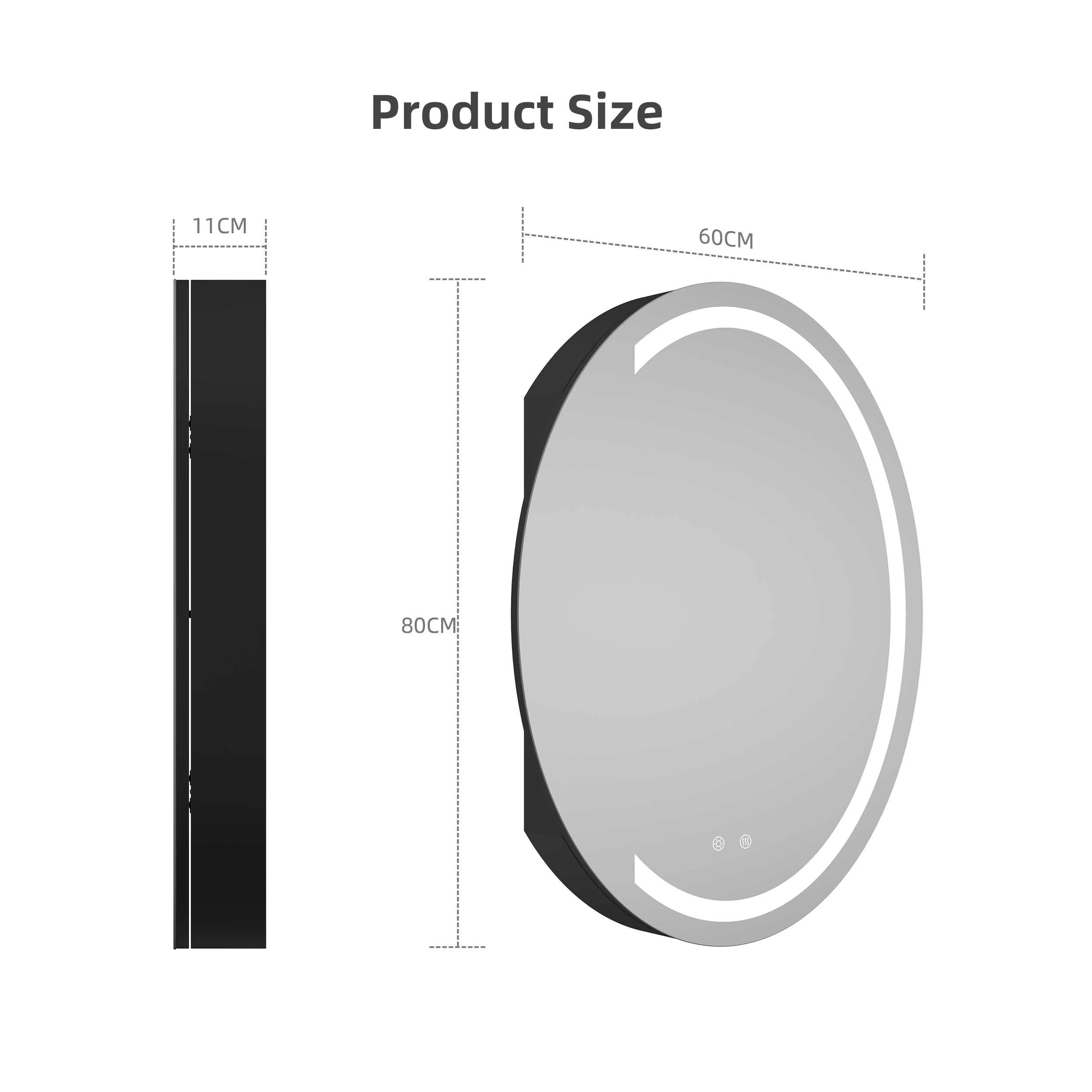 Oval LED Bathroom Mirror Cabinet