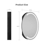 Armoire de salle de bain ovale avec miroir LED