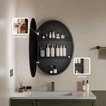 Armoire de salle de bain ovale avec miroir LED