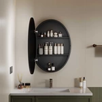 Armoire de salle de bain ovale avec miroir LED