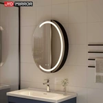 Armoire de salle de bain ovale avec miroir LED