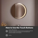 Miroir de salle de bain rond à LED