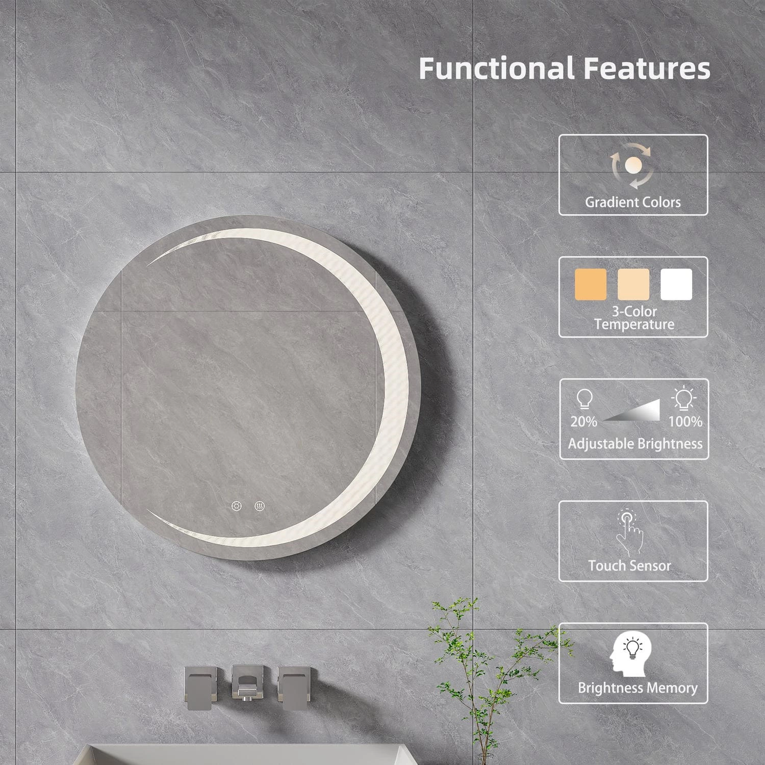 Round LED Bathroom Mirror