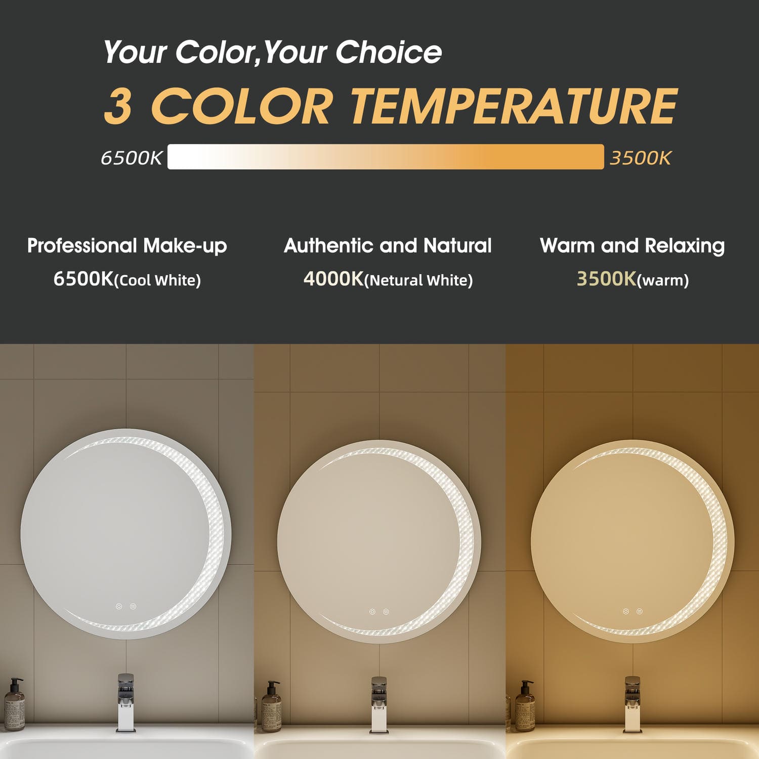 Round LED Bathroom Mirror