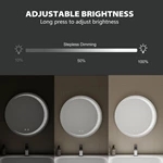 Miroir de salle de bain rond à LED
