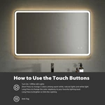 Miroir de salle de bain LED sans cadre