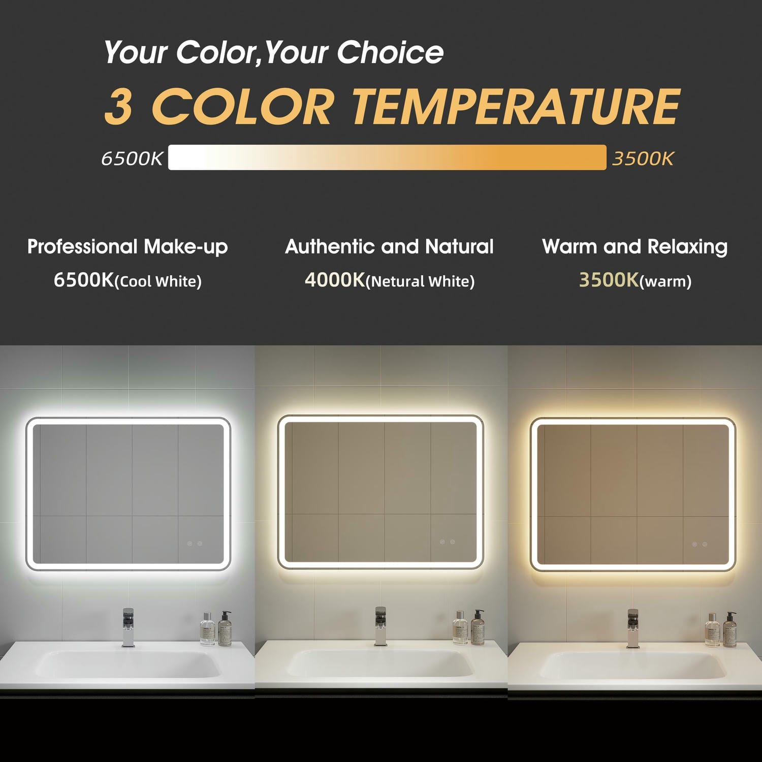 Frameless Led Bathroom Mirror