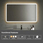 Miroir de salle de bain LED sans cadre