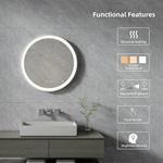 Miroir de salle de bain rond à LED