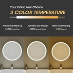 Miroir de salle de bain rond à LED