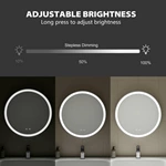 Miroir de salle de bain rond à LED
