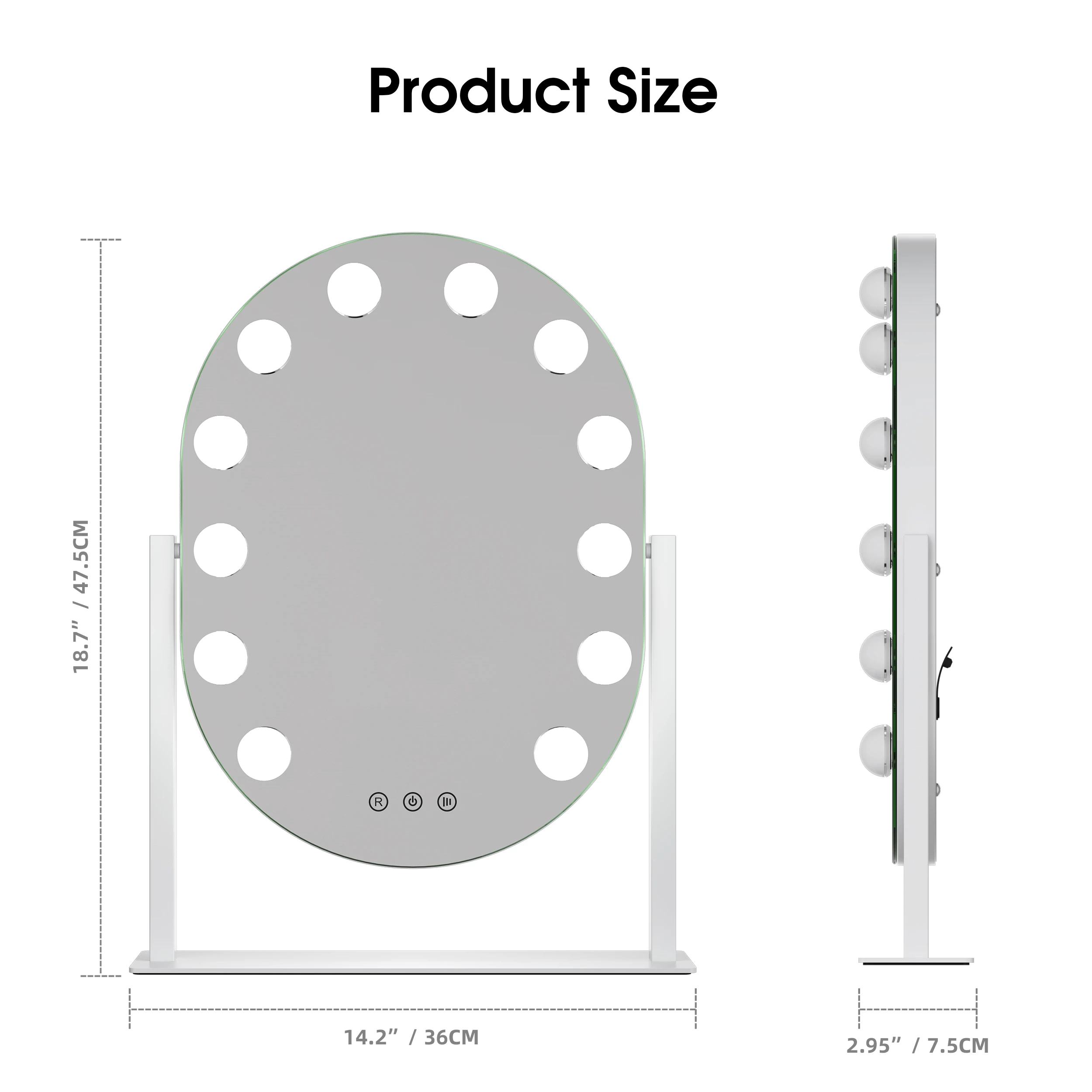 Oval Hollywood Vanity Mirror