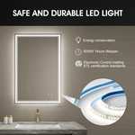 Miroir de salle de bain LED sans cadre