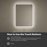 Miroir de salle de bain LED sans cadre