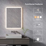 Miroir de salle de bain encadré à LED