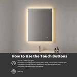 Miroir de salle de bain encadré à LED
