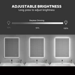 Miroir de salle de bain encadré à LED