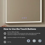 Miroir de salle de bain encadré à LED