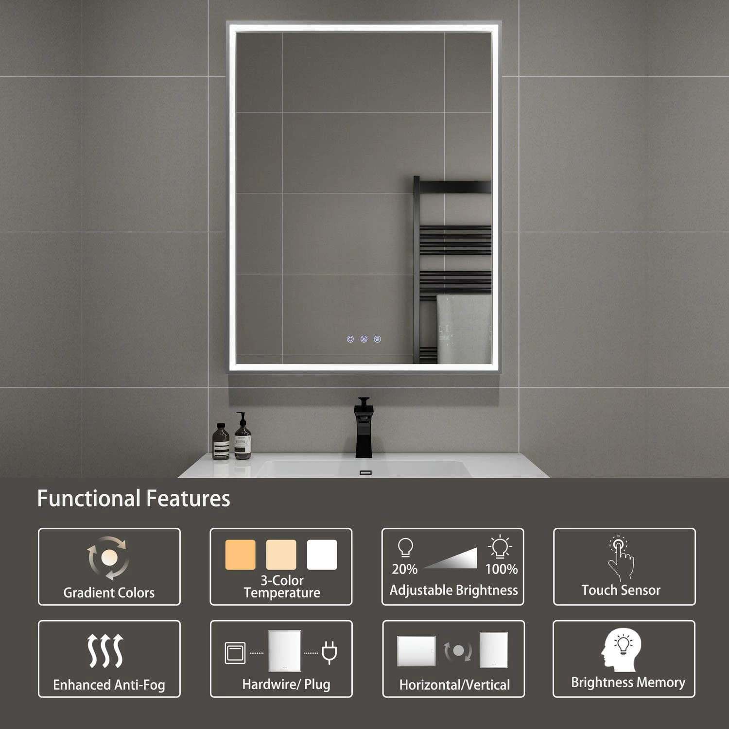 Framed Led Bathroom Mirror
