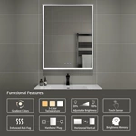 Miroir de salle de bain encadré à LED