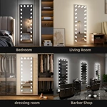 Miroir sur pied à LED de style Hollywood