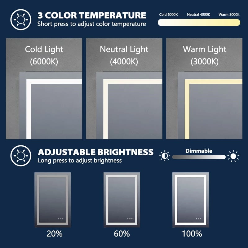 RGB LED Bathroom Mirror